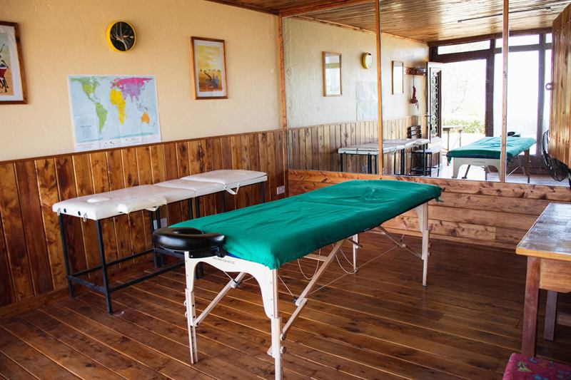The massage and physio room, next to the gym.