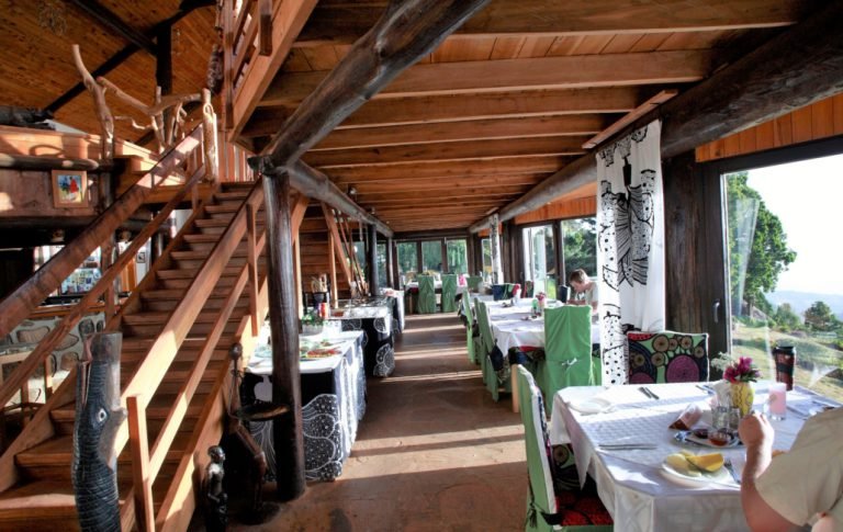 The dining room at Kerio View Lodge